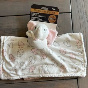Pink elephant blankie toy